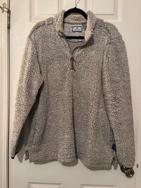 Cozy Sherpa Quarter-Zip Pullover in Light Gray